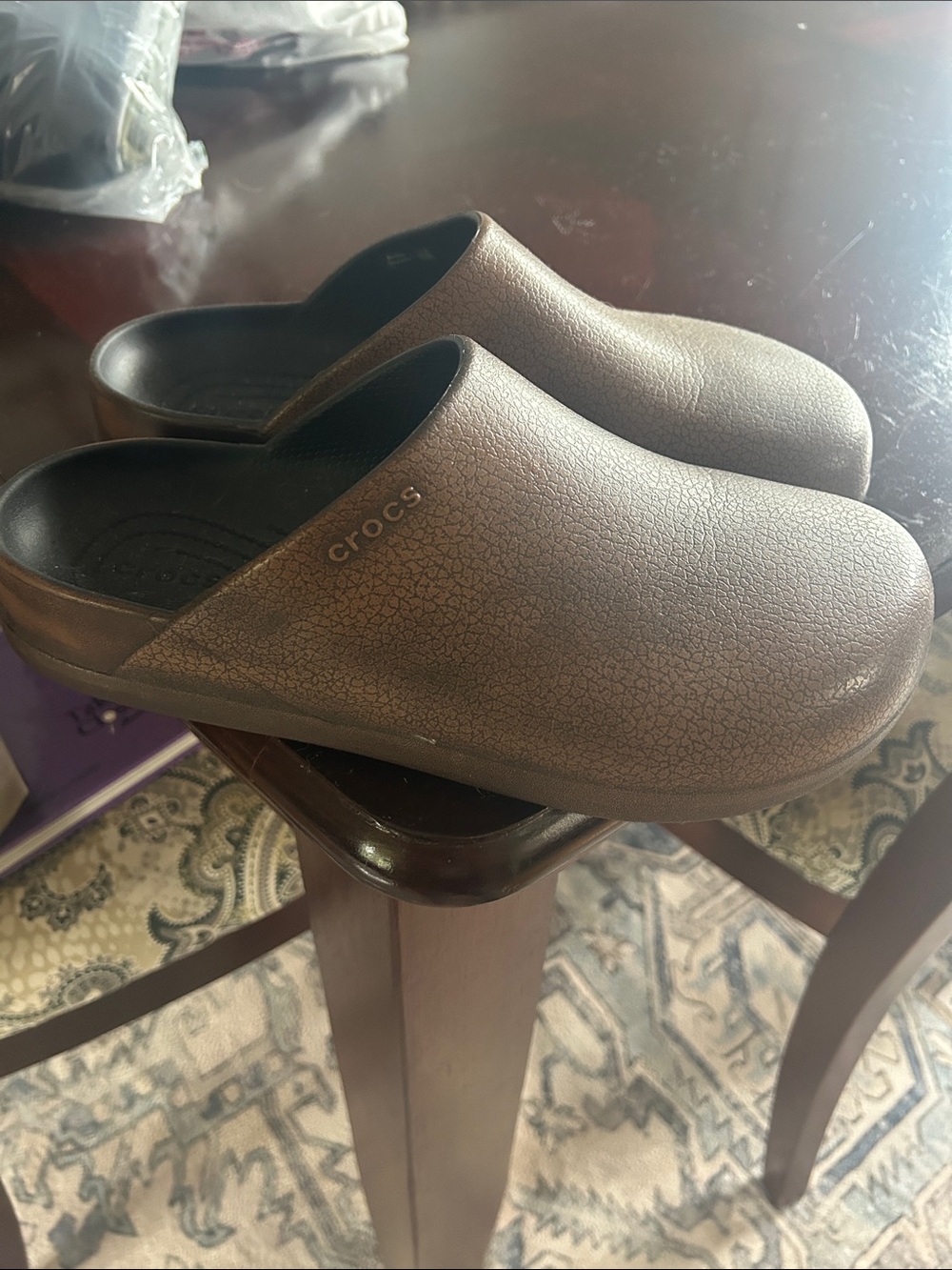 CROCS Men’s Brown Slip-On Mule Loafers